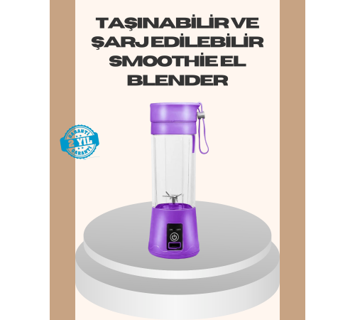 Mini Taşınabilir Blender 380ml USB Şarjlı Detoks Smoothie Hazırlayıcı