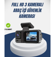 1080P Üç Kameralı Araç Kamerası Wi-Fi Destekli Park Modu ve G-Sensörlü