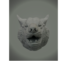 Asılabilir Gri Kurt Heykeli Ev Ofis Duvar Süslemesi Dekoratif