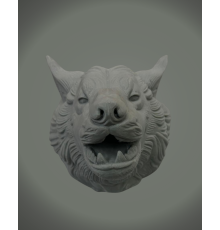 Asılabilir Gri Kurt Heykeli Ev Ofis Duvar Süslemesi Dekoratif