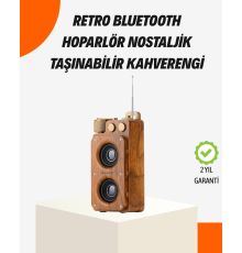 Ahşap Tarzı Kablosuz Hoparlör 5W Güçlü Bass TF USB AUX