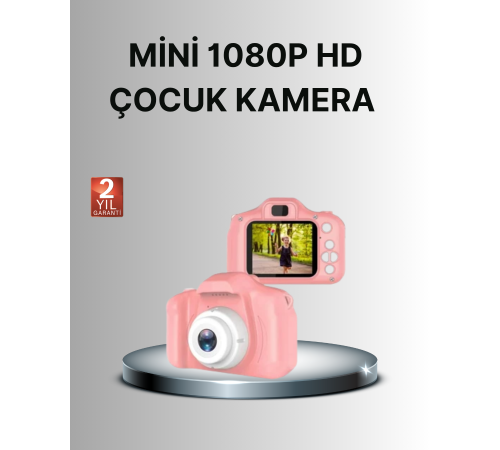 8 Megapiksel Mini Çocuk Kamerası HD Ekranlı Darbeye Dayanıklı ve Şarjlı