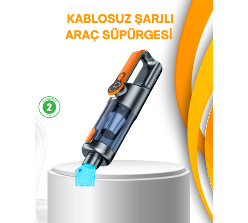 Kompakt Şarjlı El Süpürgesi Kuru ve Sıvı Temizlik 5 Aparatlı