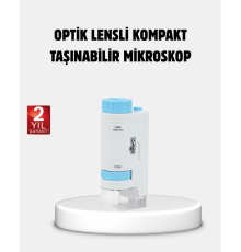 Taşınabilir Eğitim Mikroskobu 80X–200X LED Işıklı ve Darbeye Dayanıklı