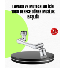 2 Modlu 1080° Dönebilen Musluk Başlığı Esnek 3 Eklemli Hareketli Tasarım