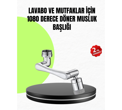 2 Modlu 1080° Dönebilen Musluk Başlığı Esnek 3 Eklemli Hareketli Tasarım