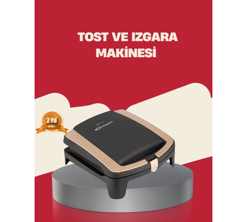 Tost Makinesi Yapışmaz Plaka 1500 Watt Güçlü Performans