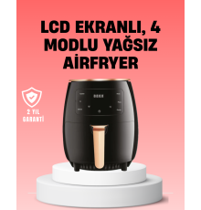 2400W Güçlü Airfryer 6L Yağsız Sağlıklı Pişirici LCD Dokunmatik