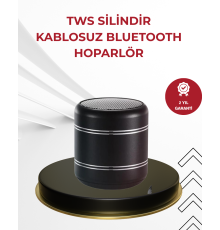 Kompakt Silindir Metal Bluetooth Hoparlör 400 mAh Uzun Pil TWS Destekli