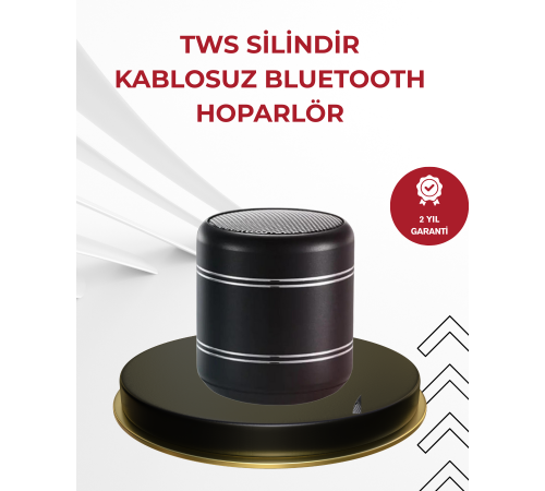 Kompakt Silindir Metal Bluetooth Hoparlör 400 mAh Uzun Pil TWS Destekli