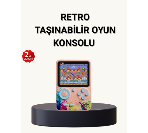 500 Klasik Oyunlu Retro Oyun Konsolu Taşınabilir ve TV Bağlantılı