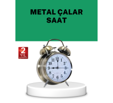 Gümüş Renkli Sessiz Işıklı Dekoratif Masa Üstü Çalar Saat Alarmlı