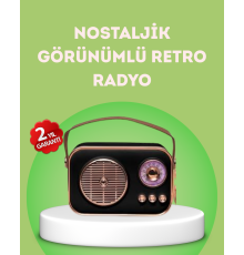 Nostaljik Retro Radyo – Bluetooth, USB ve FM Özellikli Şık Tasarım