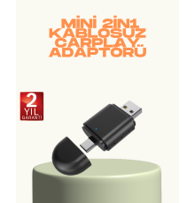 Kablosuz CarPlay ve Android Auto Adaptörü – USB-A & Type-C Girişli Akıllı Dönüştürücü