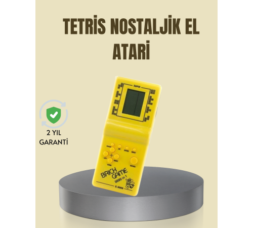 Taşınabilir Tetris Oyunu El Konsolu – Dayanıklı Plastik, Pil ile Çalışan Retro Oyun Aleti