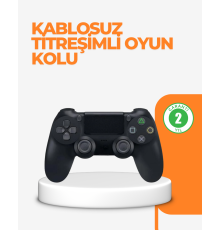 PS4 Uyumlu Kablosuz Oyun Kolu – Titreşimli, Şarjlı ve Ergonomik