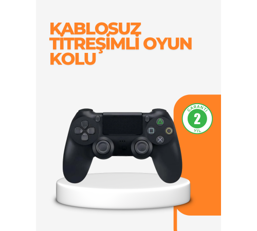 PS4 Uyumlu Kablosuz Oyun Kolu – Titreşimli, Şarjlı ve Ergonomik