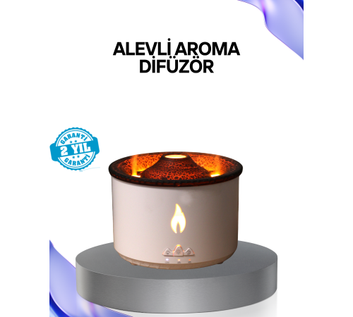 Volkan Efektli Aroma Difüzörü – Sessiz Çalışma, Otomatik Kapanma ve LED Işık
