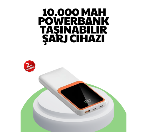 10000 mAh Hızlı Şarj Destekli Powerbank – Hafif, Kompakt ve Güvenli
