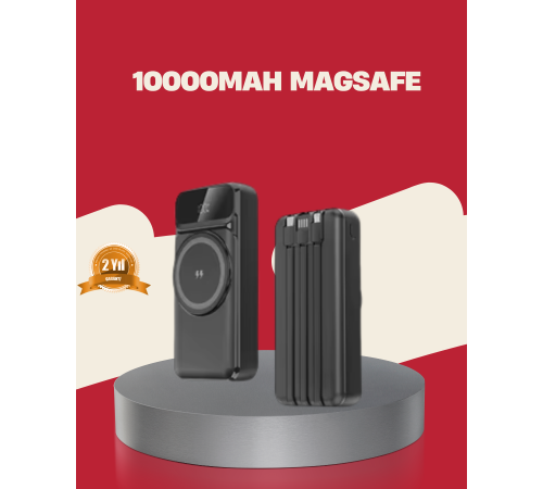 Kablosuz 15W Şarj Destekli 10000 mAh Taşınabilir Powerbank – Hızlı Şarj Özellikli