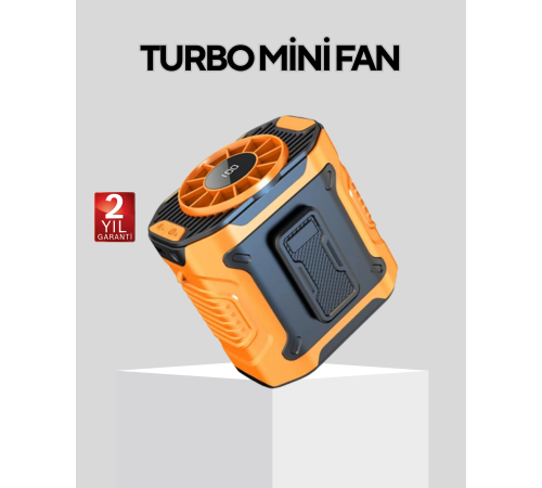 Dijital Ekranlı Turbo Mini Fan – 3 Kademeli Hız, Sessiz Çalışma ve Type-C Şarj