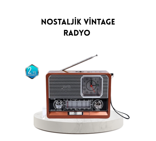 Dekoratif Vintage Radyo – Klasik Görünüm, Modern Fonksiyon ve Uzun Ömürlü Kullanım