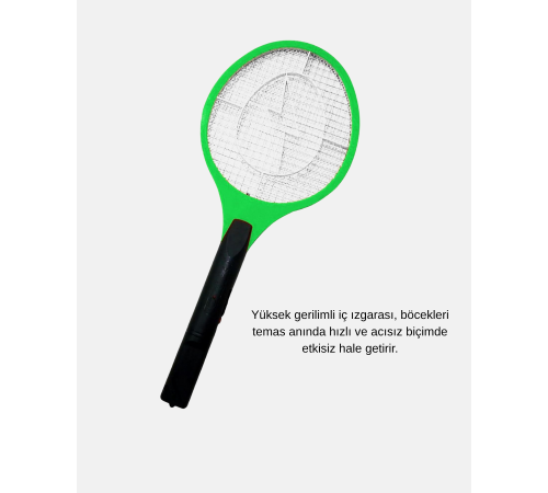 Yüksek Gerilimli Elektronik Sinek Raket – Sessiz, Kimyasız ve Güvenli Kullanım