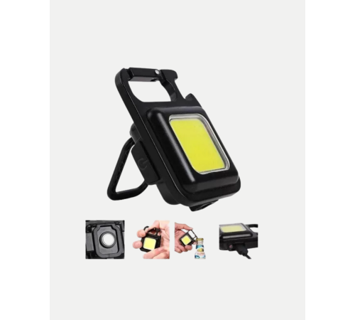 Şarjlı COB LED Anahtarlık Fener – 4 Modlu, Manyetik ve Katlanabilir Standlı