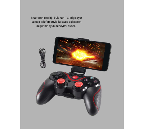 Bluetooth Kablosuz Gamepad TV PC Telefon Uyumluluğu Kolay Bağlantılı