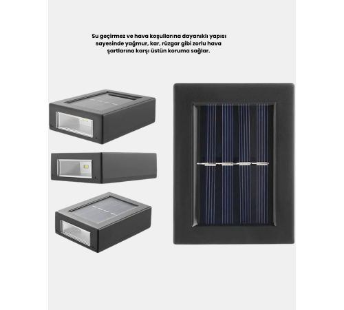 Solar Dış Mekan Aplik Su Geçirmez Dayanıklı LED Aydınlatmalı