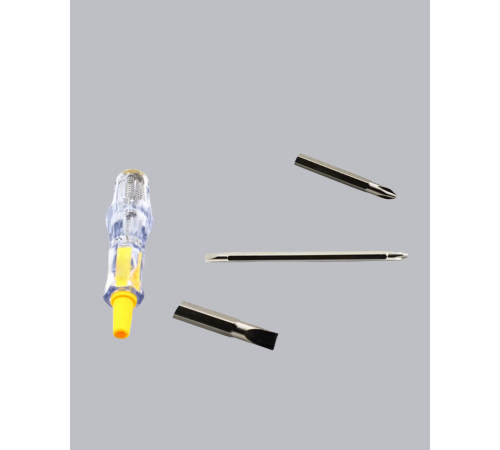 Neon Lambalı Elektrik Kontrol Kalemi Nikel Kaplama 110-220V