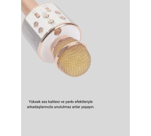 Bluetooth Karaoke Mikrofon Şarjlı Uzun Pil Ömürlü Çok Fonksiyonlu