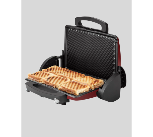 Tost Makinesi Kırmızı Döküm Plaka 6+ Dilim Çok Kapasiteli Izgara