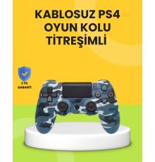 PS4 Uyumlu Kablosuz Oyun Kolu Ergonomik Çift Titreşimli