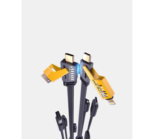 USB-C USB-A 4’ü 1 Arada Örgülü Kablo 65W Hızlı Şarj Metal Uç Dayanıklı