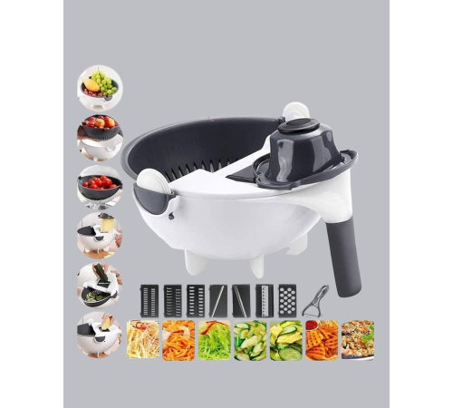 Çok Fonksiyonlu Döner Rende Süzgeç Hazneli Ergonomik Sebze Doğrayıcı