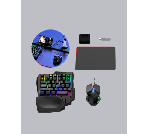 5’i 1 Arada Mobil Oyun Seti Bluetooth 5.3 Klavye Mouse Dönüştürücü  Kit