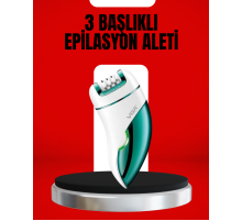 3'ü 1 Arada Epilatör Su Geçirmez Metal Başlıklı LED Işıklı 90 Dakika Şarjlı
