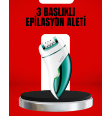 3'ü 1 Arada Epilatör Su Geçirmez Metal Başlıklı LED Işıklı 90 Dakika Şarjlı