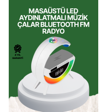 Dijital Saatli Kablosuz Şarj Destekli RGB LED Işıklı Bluetooth Ses Sistemi