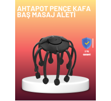USB Şarjlı Kafa Masaj Aleti 3 Modlu 8 Başlıklı Stres Giderici