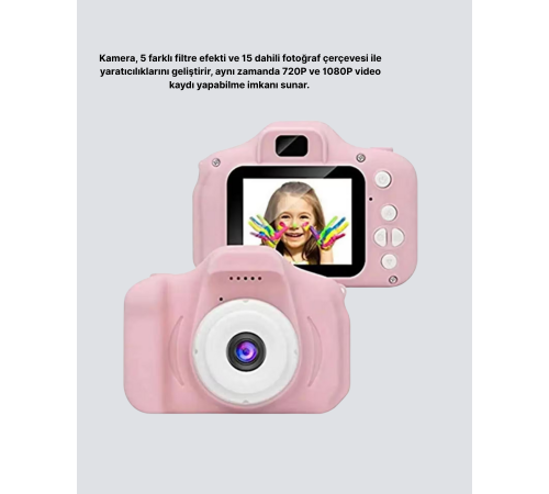 Çocuklar İçin Mini Fotoğraf Makinesi 8MP 1080P Video ve Darbeye Dayanıklı
