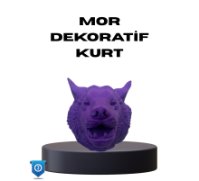 Özel Seri Mor Kurt Duvar Süsü Hediyelik Dekoratif Asılabilir Heykel