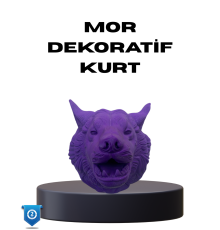 Özel Seri Mor Kurt Duvar Süsü Hediyelik Dekoratif Asılabilir Heykel