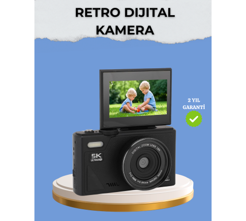 Taşınabilir Dijital Kamera 5K 75MP Stabilizasyonlu 18x Zoom Otofokus