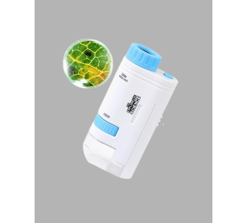 Taşınabilir Mini Mikroskop LED Işıklı 80X–200X Büyütmeli ve Odak Ayarlı