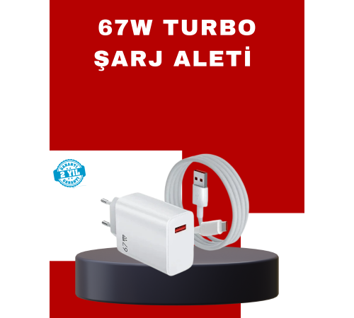 67 Watt Yüksek Güç Şarj Adaptörü  Mi 10 Mi 11 Mi 12 Uyumlu