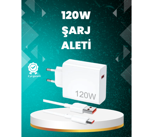 120 Watt Güçlü Hızlı Şarj Adaptörü Huawei P30 P40 Mate 20 Pro Uyumlu