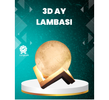 16 Renkli 3D Ay Gece Lambası RGB Modlu Şarjlı Uzaktan Kumandalı