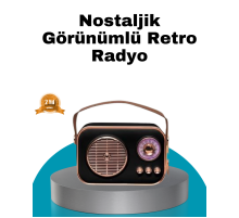 Retro Tarz Kablosuz Radyo – Bluetooth, USB ve TF Kart Girişli